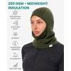 image:image100 Merino Wool Balaclava Ski MaskSoft Unisex All Season Face Mask 175um  Helmet Friendly Soft NonItchy Breathable UV Protection UPF 50 Glasses Compatible Motorcycle Bike Face Cover 250 GSMArmy Green