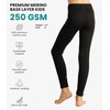 image:image100 Merino Wool Base Layer Kids Midweight Long Johns Kids Thermal Pants  Soft NonItchy Midweight 250 GSM KidsToddler Clothes Moisture Wicking 175um Pants BreathableUnderwear OdorResistantBlack