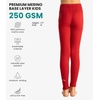image:image100 Merino Wool Base Layer Kids Midweight Long Johns Kids Thermal Pants  Soft NonItchy Midweight 250 GSM KidsToddler Clothes Moisture Wicking 175um Pants BreathableUnderwear OdorResistantCherry Red