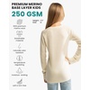 image:image100 Merino Wool Base Layer Kids Midweight Long Sleeve Thermal Underwear  Soft NonItchy Midweight 250 GSM KidsToddler Clothes Moisture Wicking 175um Long Sleeve OdorResistant UnderwearNatural Merinos