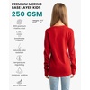 image:image100 Merino Wool Base Layer Kids Midweight Long Sleeve Thermal Underwear  Soft NonItchy Midweight 250 GSM KidsToddler Clothes Moisture Wicking 175um Long Sleeve OdorResistant UnderwearCherry Red