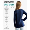 image:image100 Merino Wool Base Layer Kids Midweight Long Sleeve Thermal Underwear  Soft NonItchy Midweight 250 GSM KidsToddler Clothes Moisture Wicking 175um Long Sleeve OdorResistant UnderwearNavy
