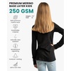 image:image100 Merino Wool Base Layer Kids Midweight Long Sleeve Thermal Underwear  Soft NonItchy Midweight 250 GSM KidsToddler Clothes Moisture Wicking 175um Long Sleeve OdorResistant UnderwearCharcoal Grey