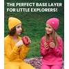 image:image100 Merino Wool Base Layer Kids Midweight Long Sleeve Thermal Underwear  Soft NonItchy Midweight 250 GSM KidsToddler Clothes Moisture Wicking 175um Long Sleeve OdorResistant UnderwearPerfect Gray