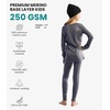 image:image100 Merino Wool Base Layer Kids Set  Midweight Unisex Thermal Underwear  Soft NonItchy Kids  Toddler Clothes Set 250 gsm 175um Long Sleeve amp Pants amp Beanie Moisture wicking OdorResistantPerfect Gray