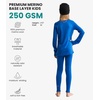 image:image100 Merino Wool Base Layer Kids Set  Midweight Unisex Thermal Underwear  Soft NonItchy Kids  Toddler Clothes Set 250 gsm 175um Long Sleeve amp Pants amp Beanie Moisture wicking OdorResistantCobalt Blue
