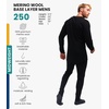 image:image100 Merino Wool Base Layer Men Set  Thermal Underwear for Men Long Johns  Lightweight Midweight Heavyweight Long Johns Naturally OdorResistant Breathable Active Underwear Hiking Skiing 250 Black
