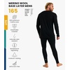 image:image100 Merino Wool Base Layer Men Set  Thermal Underwear for Men Long Johns  Lightweight Midweight Heavyweight Long Johns Naturally OdorResistant Breathable Active Underwear Hiking Skiing165 Black