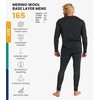 image:image100 Merino Wool Base Layer Men Set  Thermal Underwear for Men Long Johns  Lightweight Midweight Heavyweight Long Johns Naturally OdorResistant Breathable Active Underwear Hiking Skiing165 Heathered Black