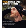 image:image100 Merino Wool Base Layer Men Set  Thermal Underwear for Men Long Johns  Lightweight Midweight Heavyweight Long Johns Naturally OdorResistant Breathable Active Underwear Hiking SkiingWindsor Blue Dark