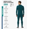image:image100 Merino Wool Base Layer Men Set  Thermal Underwear for Men Long Johns  Lightweight Midweight Heavyweight Long Johns Naturally OdorResistant Breathable Active Underwear Hiking Skiing250 Deep Teal Zipup