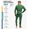 image:image100 Merino Wool Base Layer Men Set  Thermal Underwear for Men Long Johns  Lightweight Midweight Heavyweight Long Johns Naturally OdorResistant Breathable Active Underwear Hiking Skiing250 Olive