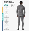 image:image100 Merino Wool Base Layer Men Set  Thermal Underwear for Men Long Johns  Lightweight Midweight Heavyweight Long Johns Naturally OdorResistant Breathable Active Underwear Hiking Skiing250 Heather Grey Zipup