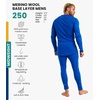image:image100 Merino Wool Base Layer Men Set  Thermal Underwear for Men Long Johns  Lightweight Midweight Heavyweight Long Johns Naturally OdorResistant Breathable Active Underwear Hiking Skiing250 Cobalt Blue