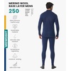 image:image100 Merino Wool Base Layer Men Set  Thermal Underwear for Men Long Johns  Lightweight Midweight Heavyweight Long Johns Naturally OdorResistant Breathable Active Underwear Hiking Skiing250 Windsor Blue Zipup