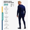 image:image100 Merino Wool Base Layer Men Set  Thermal Underwear for Men Long Johns  Lightweight Midweight Heavyweight Long Johns Naturally OdorResistant Breathable Active Underwear Hiking Skiing250 Navy