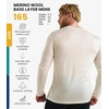 image:image100 Merino Wool Base Layer Mens  Long Sleeve Thermal Shirts with Socks  Lightweight Midweight Heavyweight Base Layer Naturally OdorResistant Breathable Shirt Ideal for Hiking Cold Weather165 Creamy White