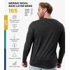 image:image100 Merino Wool Base Layer Mens  Long Sleeve Thermal Shirts with Socks  Lightweight Midweight Heavyweight Base Layer Naturally OdorResistant Breathable Shirt Ideal for Hiking Cold Weather165 Melange Black