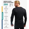 image:image100 Merino Wool Base Layer Mens  Long Sleeve Thermal Shirts with Socks  Lightweight Midweight Heavyweight Base Layer Naturally OdorResistant Breathable Shirt Ideal for Hiking Cold WeatherCharcoal Grey 250