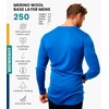 image:image100 Merino Wool Base Layer Mens  Long Sleeve Thermal Shirts with Socks  Lightweight Midweight Heavyweight Base Layer Naturally OdorResistant Breathable Shirt Ideal for Hiking Cold Weather250 Cobalt Blue