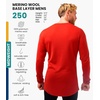 image:image100 Merino Wool Base Layer Mens  Long Sleeve Thermal Shirts with Socks  Lightweight Midweight Heavyweight Base Layer Naturally OdorResistant Breathable Shirt Ideal for Hiking Cold Weather250 Cherry Red