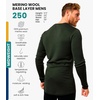 image:image100 Merino Wool Base Layer Mens  Long Sleeve Thermal Shirts with Socks  Lightweight Midweight Heavyweight Base Layer Naturally OdorResistant Breathable Shirt Ideal for Hiking Cold Weather250 Army Green