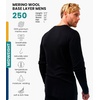 image:image100 Merino Wool Base Layer Mens  Long Sleeve Thermal Shirts with Socks  Lightweight Midweight Heavyweight Base Layer Naturally OdorResistant Breathable Shirt Ideal for Hiking Cold WeatherBlack 250