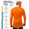 image:image100 Merino Wool Base Layer Mens  Long Sleeve Thermal Shirts with Socks  Lightweight Midweight Heavyweight Base Layer Naturally OdorResistant Breathable Shirt Ideal for Hiking Cold Weather250 Hunter Orange