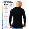 image:image100 Merino Wool Base Layer Mens  Long Sleeve Thermal Shirts with Socks  Lightweight Midweight Heavyweight Base Layer Naturally OdorResistant Breathable Shirt Ideal for Hiking Cold Weather320 Noir