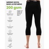 image:image100 Merino Wool Base Layer Mens Long Johns  Thermal Underwear Bottoms  Long and 34 Length Thermal Leggins Breathable Naturally OdorResistant Ideal for Hiking Running Everyday Wear200 Black 34 Length