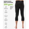 image:image100 Merino Wool Base Layer Mens Long Johns  Thermal Underwear Bottoms  Long and 34 Length Thermal Leggins Breathable Naturally OdorResistant Ideal for Hiking Running Everyday Wear200 Heathered Black 34 Length