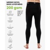 image:image100 Merino Wool Base Layer Mens Long Johns  Thermal Underwear Bottoms  Long and 34 Length Thermal Leggins Breathable Naturally OdorResistant Ideal for Hiking Running Everyday Wear200 Black