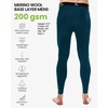 image:image100 Merino Wool Base Layer Mens Long Johns  Thermal Underwear Bottoms  Long and 34 Length Thermal Leggins Breathable Naturally OdorResistant Ideal for Hiking Running Everyday Wear200 Deep Teal