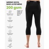 image:image100 Merino Wool Base Layer Mens Long Johns  Thermal Underwear Bottoms  Long and 34 Length Thermal Leggins Breathable Naturally OdorResistant Ideal for Hiking Running Everyday Wear200 Charcoal 34 Length