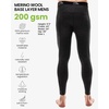 image:image100 Merino Wool Base Layer Mens Long Johns  Thermal Underwear Bottoms  Long and 34 Length Thermal Leggins Breathable Naturally OdorResistant Ideal for Hiking Running Everyday Wear200 Heathered Black
