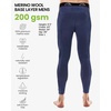 image:image100 Merino Wool Base Layer Mens Long Johns  Thermal Underwear Bottoms  Long and 34 Length Thermal Leggins Breathable Naturally OdorResistant Ideal for Hiking Running Everyday Wear200 Windsor Blue
