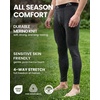 image:image100 Merino Wool Base Layer Mens Long Johns  Thermal Underwear Bottoms  Long and 34 Length Thermal Leggins Breathable Naturally OdorResistant Ideal for Hiking Running Everyday Wear200 Heathered Black