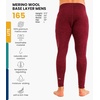 image:image100 Merino Wool Base Layer Mens Pants  Thermal Underwear Long Johns  Lightweight Midweight Heavyweight Base Layer Breathable Leggings OdorResistant Wool Ideal for Hiking Skiing Winter165 Burgundy