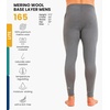 image:image100 Merino Wool Base Layer Mens Pants  Thermal Underwear Long Johns  Lightweight Midweight Heavyweight Base Layer Breathable Leggings OdorResistant Wool Ideal for Hiking Skiing Winter165 Perfect Grey