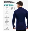 image:image100 Merino Wool Base Layer Mens Turtleneck  Merino Wool Sweater Men Shirt  Low and High Neck Midweight Shirt Breathable Naturally OdorResistant Soft Warm Hiking Skiing Cold Weather Base Layer260 Navy Low