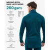 image:image100 Merino Wool Base Layer Mens Turtleneck  Merino Wool Sweater Men Shirt  Low and High Neck Midweight Shirt Breathable Naturally OdorResistant Soft Warm Hiking Skiing Cold Weather Base Layer260 Deep Teal High