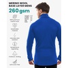 image:image100 Merino Wool Base Layer Mens Turtleneck  Merino Wool Sweater Men Shirt  Low and High Neck Midweight Shirt Breathable Naturally OdorResistant Soft Warm Hiking Skiing Cold Weather Base Layer260 Cobalt Blue High