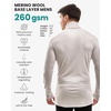 image:image100 Merino Wool Base Layer Mens Turtleneck  Merino Wool Sweater Men Shirt  Low and High Neck Midweight Shirt Breathable Naturally OdorResistant Soft Warm Hiking Skiing Cold Weather Base Layer260 Light Grey High