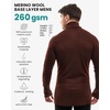 image:image100 Merino Wool Base Layer Mens Turtleneck  Merino Wool Sweater Men Shirt  Low and High Neck Midweight Shirt Breathable Naturally OdorResistant Soft Warm Hiking Skiing Cold Weather Base Layer260 Bordo High