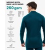 image:image100 Merino Wool Base Layer Mens Turtleneck  Merino Wool Sweater Men Shirt  Low and High Neck Midweight Shirt Breathable Naturally OdorResistant Soft Warm Hiking Skiing Cold Weather Base Layer260 Deep Teal Low