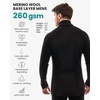 image:image100 Merino Wool Base Layer Mens Turtleneck  Merino Wool Sweater Men Shirt  Low and High Neck Midweight Shirt Breathable Naturally OdorResistant Soft Warm Hiking Skiing Cold Weather Base Layer260 Black High