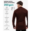 image:image100 Merino Wool Base Layer Mens Turtleneck  Merino Wool Sweater Men Shirt  Low and High Neck Midweight Shirt Breathable Naturally OdorResistant Soft Warm Hiking Skiing Cold Weather Base Layer260 Bordo Low