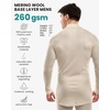 image:image100 Merino Wool Base Layer Mens Turtleneck  Merino Wool Sweater Men Shirt  Low and High Neck Midweight Shirt Breathable Naturally OdorResistant Soft Warm Hiking Skiing Cold Weather Base Layer260 Natural White Low