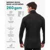image:image100 Merino Wool Base Layer Mens Turtleneck  Merino Wool Sweater Men Shirt  Low and High Neck Midweight Shirt Breathable Naturally OdorResistant Soft Warm Hiking Skiing Cold Weather Base Layer260 Charcoal High