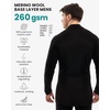 image:image100 Merino Wool Base Layer Mens Turtleneck  Merino Wool Sweater Men Shirt  Low and High Neck Midweight Shirt Breathable Naturally OdorResistant Soft Warm Hiking Skiing Cold Weather Base Layer260 Black Low